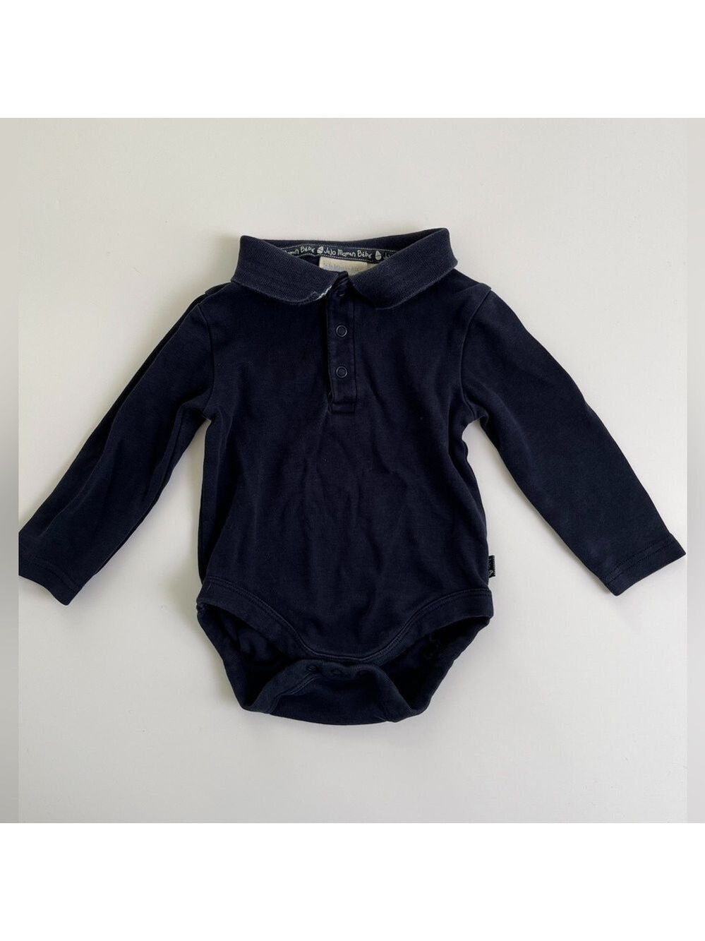 🩵 4/$20 Navy Long Sleeve Baby Navy Polo Bodysuit Onesie